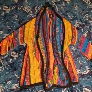 VTG 90s australian coogi souvenir long swing coat cardigan